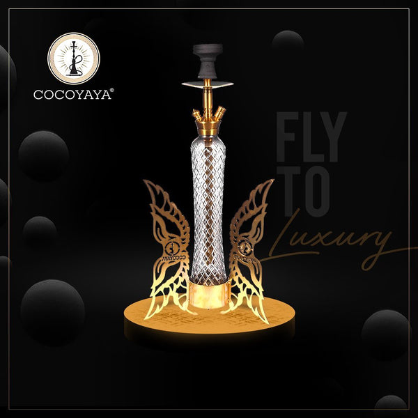 Cocoyaya Hookah Fly Series- Flamingo Design, 26 Inches, Gold