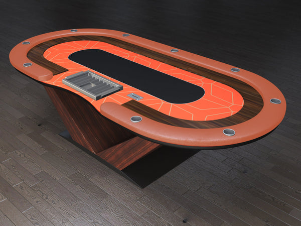 Ferrous Series Poker table- Oval Shape, Brown