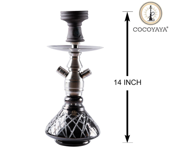 Cocoyaya Hookah Prince Series- Rocco Design, 14 Inches, Silver