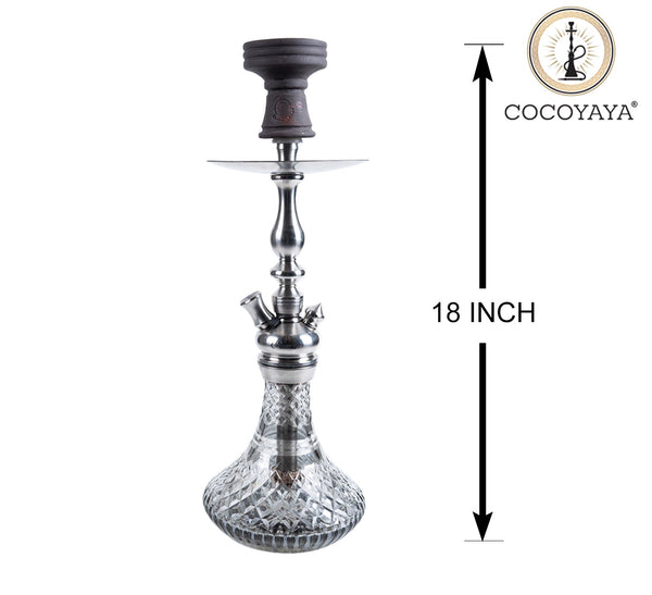 Cocoyaya Hookah Prince Series- Simba Design, 18 Inches, Silver