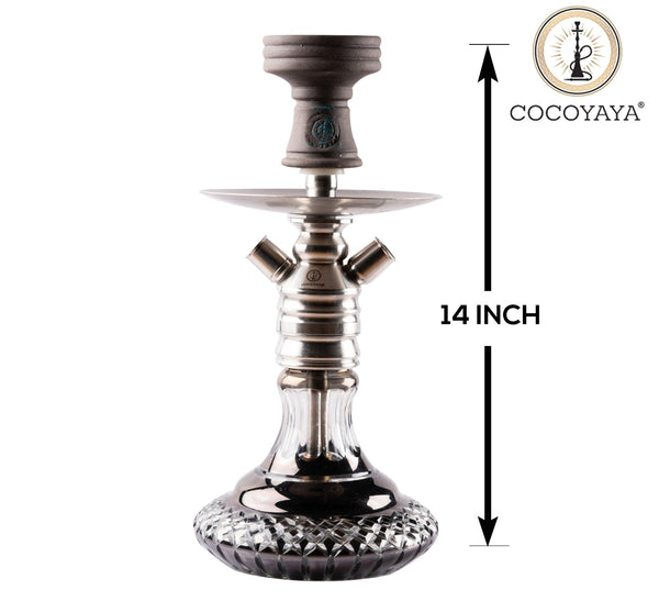 Cocoyaya Hookah Prince Series- Gacha, 14 Inches, Silver