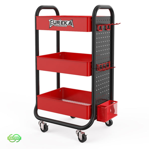 Rolling Utility Cart - Black & Red - Baazi Store