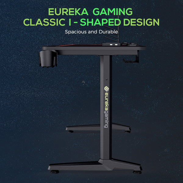 Eureka Gaming Captain Series GIP 47'' Home Office E-sports Computer Desk, Erognomic Design, Black - Baazi Store