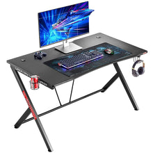  Mr IRONSTONE Gaming Desk 45.3" W x 29" D Home Office Computer Table, Black Gamer Workstation with Cup Holder, Headphone Hook and 2 Cable Management Holes - Baazi Store