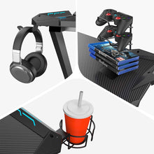  EUREKA ERGONOMIC Metal Gaming Accessories Bundle: Cup Holder, Headset Hook & PS4 Controller Game Rack, Black - Baazi Store