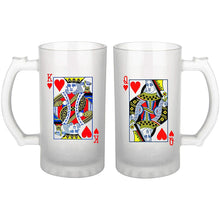  Morons Poker Cards Style - K and Q Frosted Beer Mug | Unique Gift for Your Friend, Best Friend, Boy Friend, Brother, Colleague | Anniversary Gift | Couple Combo Beer Mug | 500ml, Pack of 2 - Baazi Store