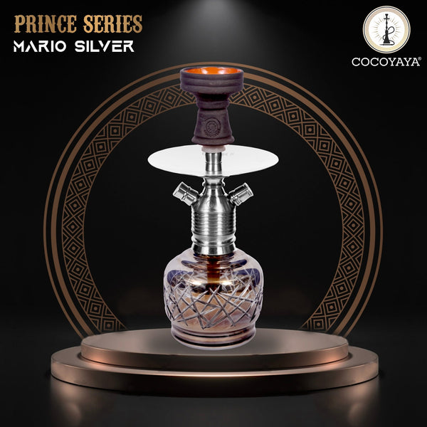 Cocoyaya Hookah Prince Series- Mario Design, 14 Inches, Silver