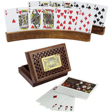  The Mind Challenge Wooden Playing Cards Box for Standard Decks Without Cards, 6.3 Inch, 1 Pair Curve Card Holder Rank Pure Wood - Baazi Store