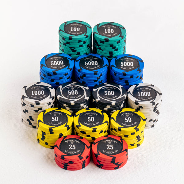 Swirl Bank Poker Chips Set- 300 and 500 Pieces, Clay
