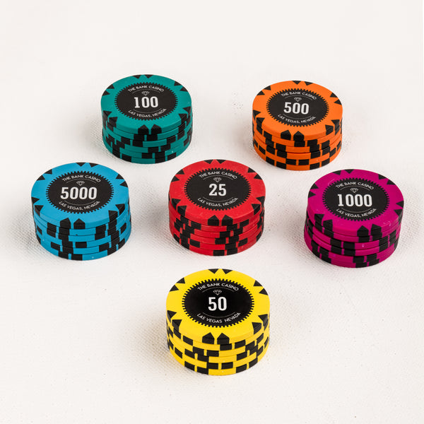 Bank Casino Poker Chips Set- 300 And 500 Pieces, Clay