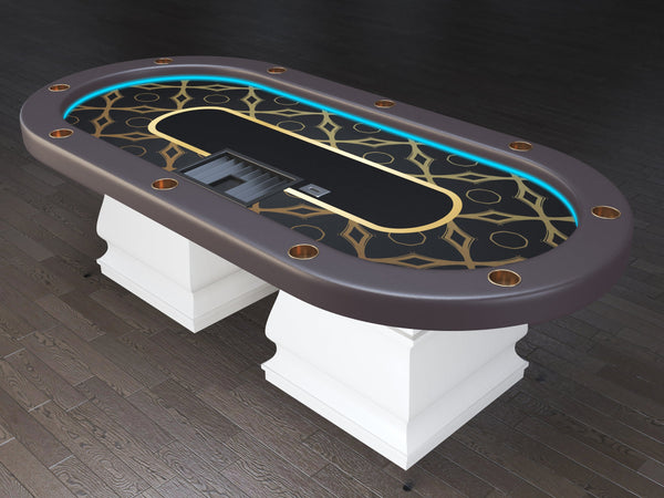 Neville Series Poker Tables- Oval Shape, RGB Lights