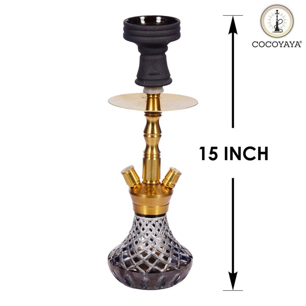Cocoyaya Hookah Prince Series- Coco Mini Design, 15 Inches, Golden