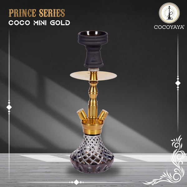 Cocoyaya Hookah Prince Series- Coco Mini Design, 15 Inches, Golden