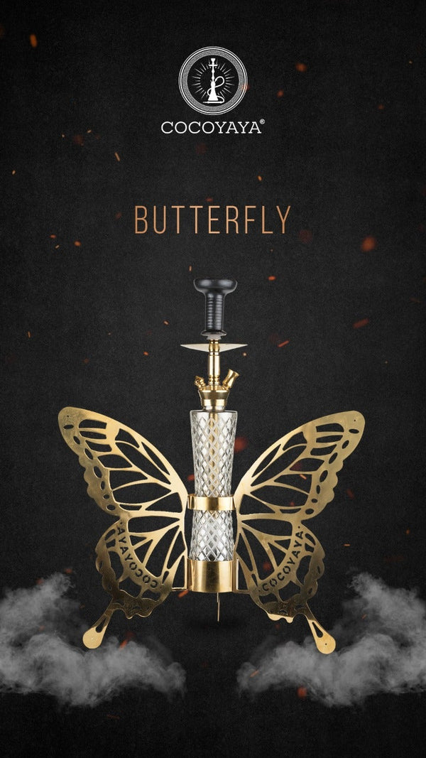 Cocoyaya Hookah Fly Series- Butterfly Design, 26 Inches, Gold