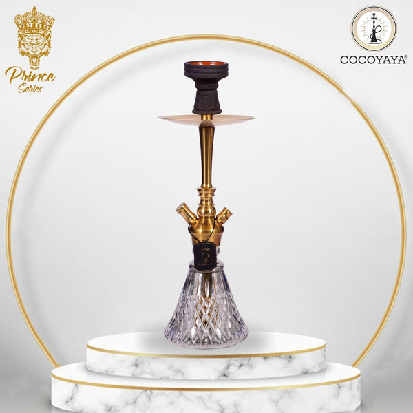 Cocoyaya Hookah Prince Series- Izzy Design, 16 Inches, Gold