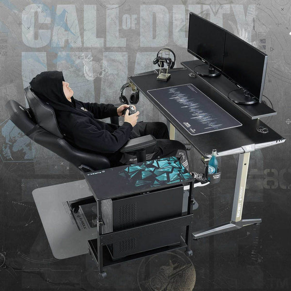 Eureka Ergonomic Gaming Table- Call Of Duty, 55 Inches, Monitor Shelf, RGB