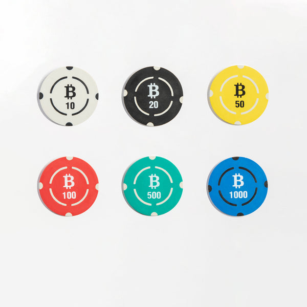 BTC Crypto Poker Chips Set- 300 And 500 Pieces, Clay