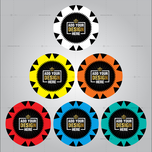 Customisable Casino Poker Chips- Gold Rush Design, Clay, 40 MM