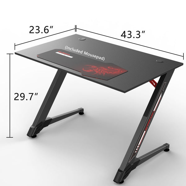 Eureka Ergonomic® 43'' Z Shaped Small Gaming Computer Desk, Home Office Gaming Computer Table - Baazi Store