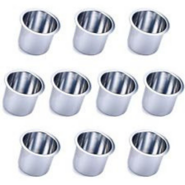 Brass Cup Holders- Pack of 10, Silver Colour