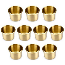  Brass Cup Holders- Pack of 10, Golden Colour