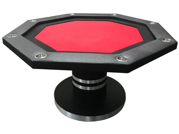 Octagonal Poker Table- Red Felt