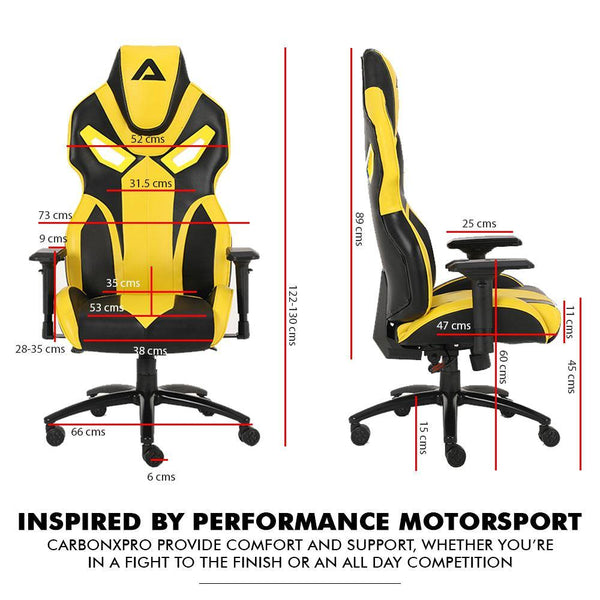 Astrix Gaming Chair - Monza Series- Yellow Colour - Baazi Store