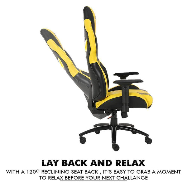 Astrix Gaming Chair - Monza Series- Yellow Colour - Baazi Store