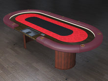  Combat Series Poker Table- Oval Shaped, Stylish Red