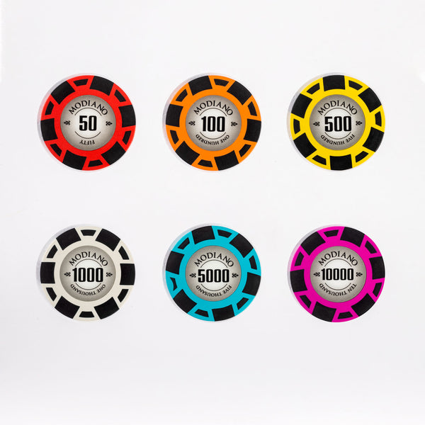 Modiano Poker Chips Set- 300 And 500 Pieces, Clay, 45 MM, 16g