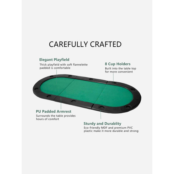 Three Fold Table Top with Speed Cloth & Carry Case (Colours- Black and Green) - Baazi Store