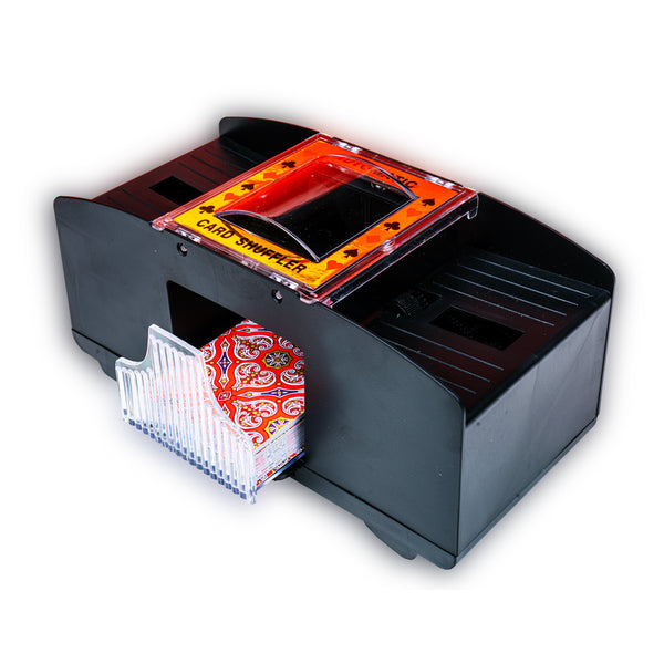 RIANZ Automatic 2-Deck Poker Playing Card Shuffler Machine - (1 PC) + 2 Deck Playing Cards Free (Black) - Baazi Store